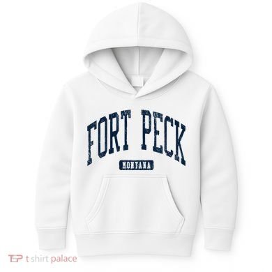 Fort Peck Montana Mt Style Blue Kids Hoodie