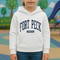 Fort Peck Montana Mt Style Blue Kids Hoodie thumb 3