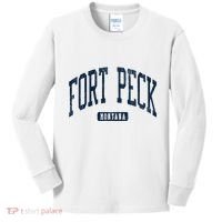 Fort Peck Montana Mt Style Blue Kids Long Sleeve Shirt thumb 0