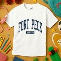 Fort Peck Montana Mt Style Blue Kids T-Shirt thumb 3