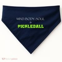 Fun Pickleball, Mind Body Soul, Pickleball For Life USA-Made Doggie Bandana thumb 0