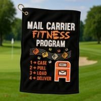 Funny Postman Mail Carrier Rural Carrier Letter Gift Golf Towel thumb 1