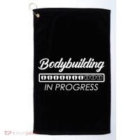 Funny Pregnancy Mommy Bodybuilding In Progress Pregnant Mom Gift Golf Towel thumb 0