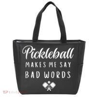 Funny Pickleball Makes Me Say Bad Words Pickleball Players Tote Bag thumb 0