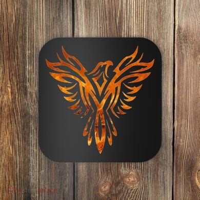 Fire Phoenix Mythical Bird Rising Born Again Coaster