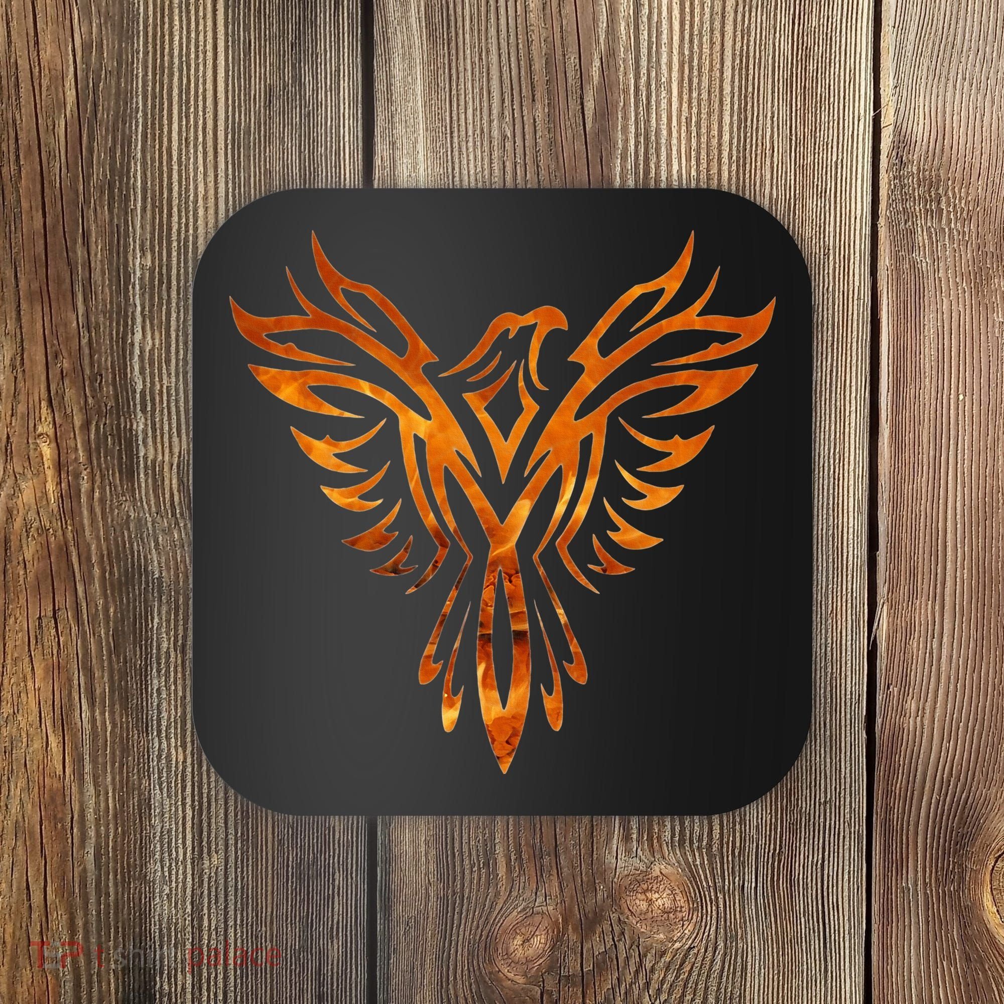 Fire Phoenix Mythical Bird Rising Born Again Coaster