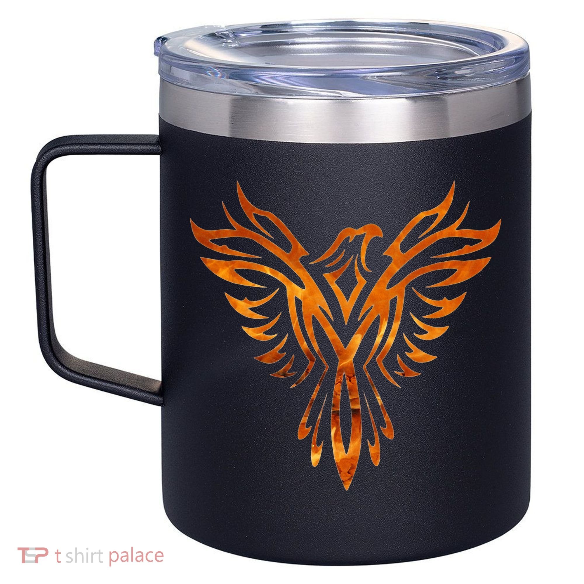 Fire Phoenix Mythical Bird Rising Born Again 12oz Stainless Steel Coffee Mug