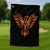 Fire Phoenix Mythical Bird Rising Born Again Golf Towel thumb 1