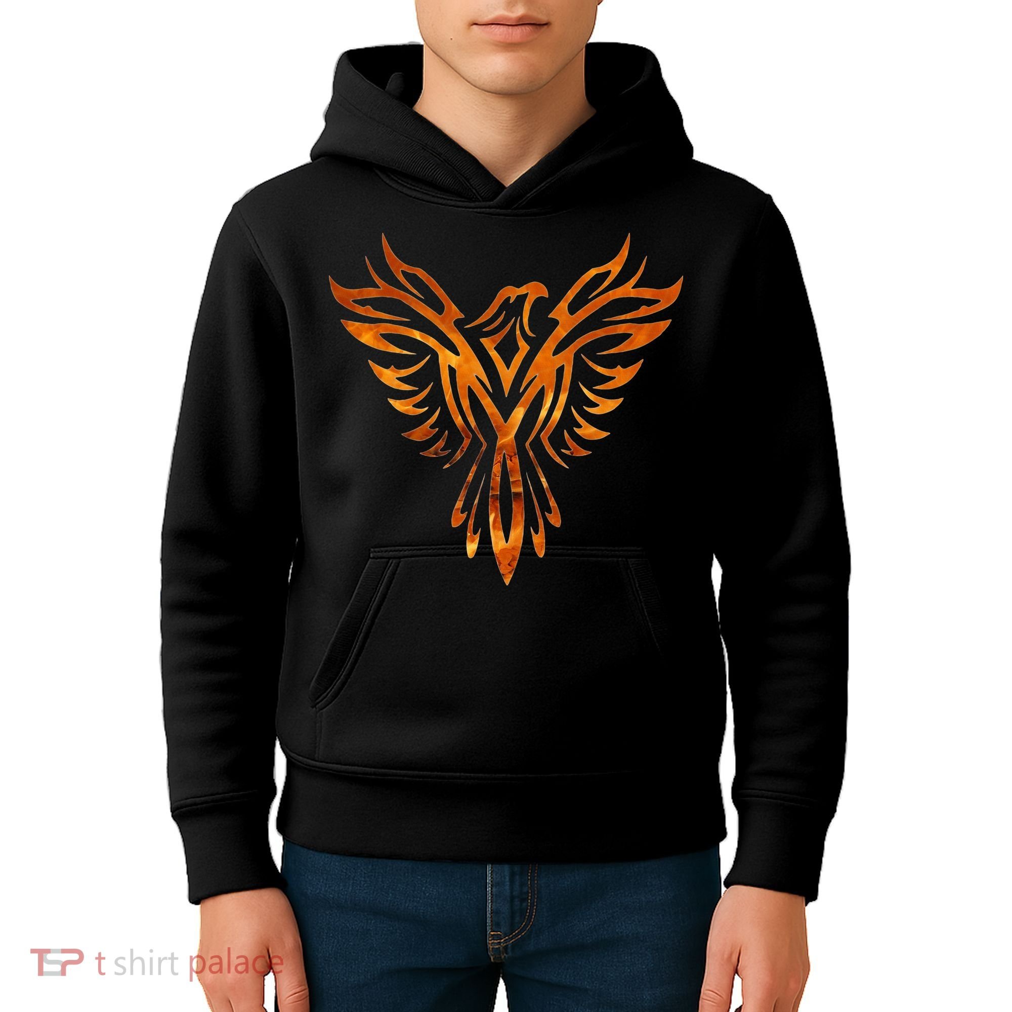 Fire Phoenix Mythical Bird Rising Born Again Kids Hoodie