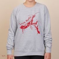 Funny Praying Mantis Retro Love Hurts Graphic Women's Sweatshirt thumb 0