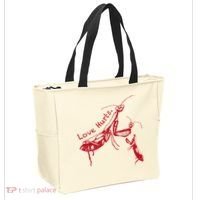 Funny Praying Mantis Retro Love Hurts Graphic Tote Bag thumb 2