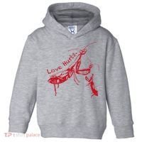 Funny Praying Mantis Retro Love Hurts Graphic Toddler Hoodie thumb 0