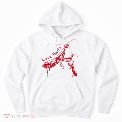 Funny Praying Mantis Retro Love Hurts Graphic Hoodie