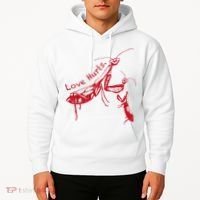 Funny Praying Mantis Retro Love Hurts Graphic Hoodie thumb 2
