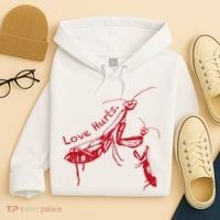 Funny Praying Mantis Retro Love Hurts Graphic Hoodie thumb 4