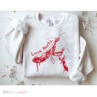 Funny Praying Mantis Retro Love Hurts Graphic Sweatshirt thumb 2