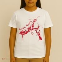 Funny Praying Mantis Retro Love Hurts Graphic T-Shirt thumb 4