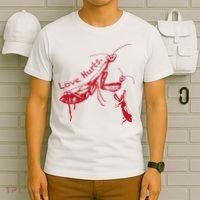 Funny Praying Mantis Retro Love Hurts Graphic T-Shirt thumb 6