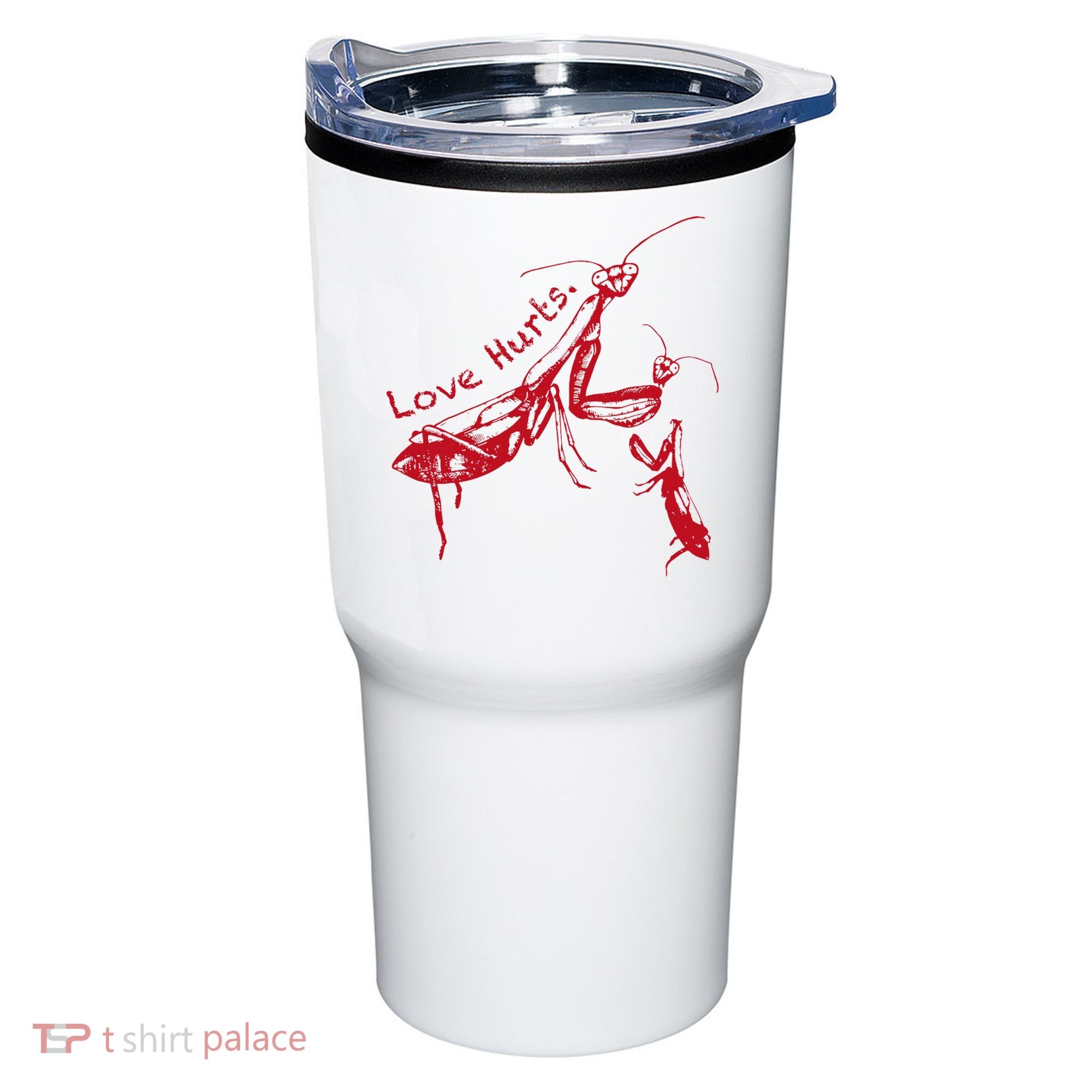 Funny Praying Mantis Retro Love Hurts Graphic Tumbler