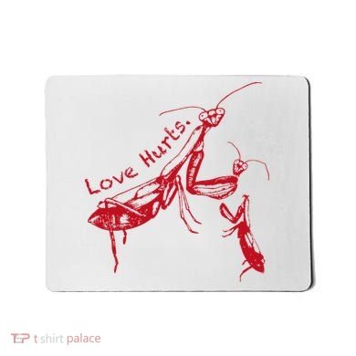 Funny Praying Mantis Retro Love Hurts Graphic Mousepad