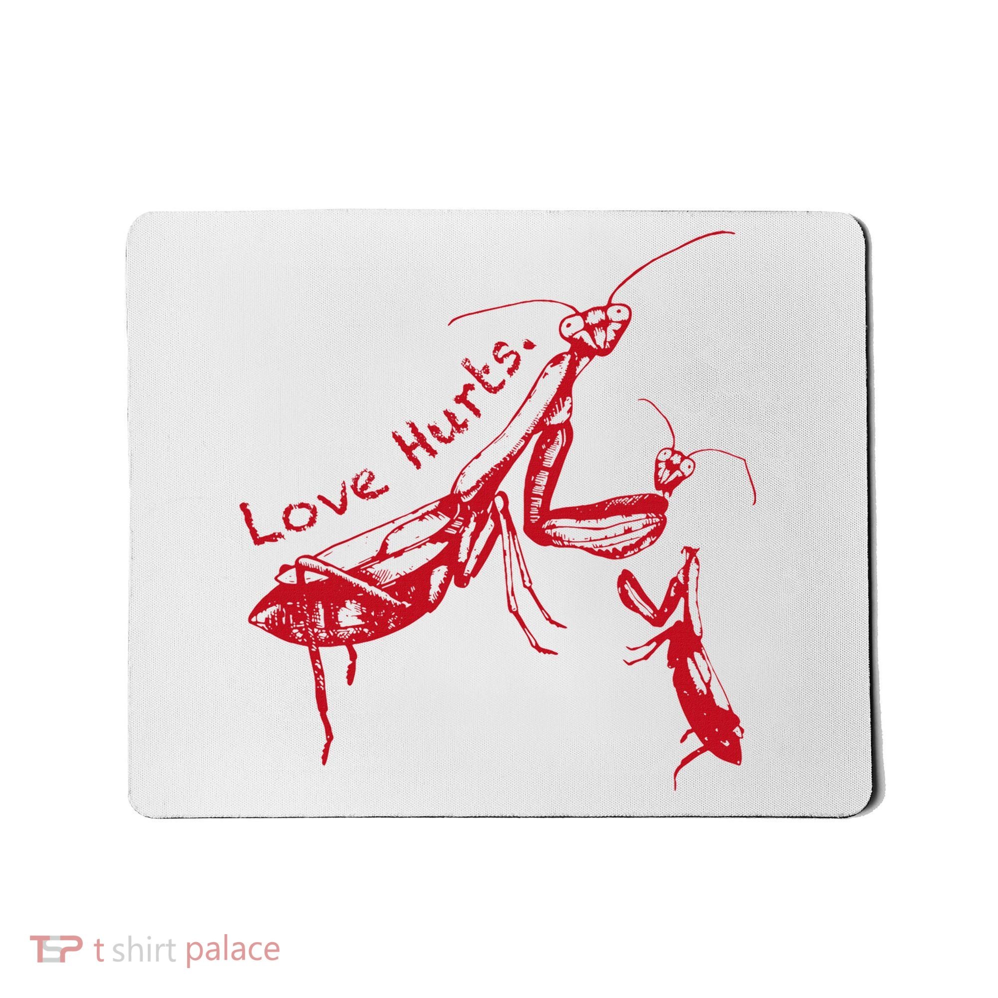 Funny Praying Mantis Retro Love Hurts Graphic Mousepad