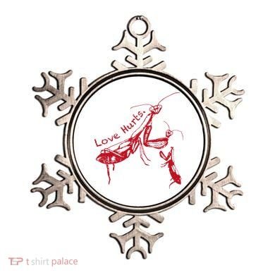 Funny Praying Mantis Retro Love Hurts Graphic Ornament
