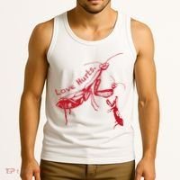 Funny Praying Mantis Retro Love Hurts Graphic Tank Top thumb 3