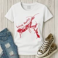 Funny Praying Mantis Retro Love Hurts Graphic Women's T-Shirt thumb 3