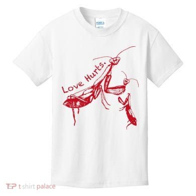 Funny Praying Mantis Retro Love Hurts Graphic Kids T-Shirt