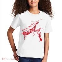 Funny Praying Mantis Retro Love Hurts Graphic Kids T-Shirt thumb 2