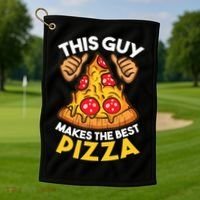 Funny Pizza Maker Gift For Men Women Cool Guy Best Pizza Gift Golf Towel thumb 1
