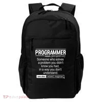 Funny Programmer Meaning Computer Coder Wizard Magician Gift Backpack thumb 0
