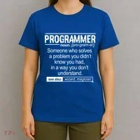 Funny Programmer Meaning Computer Coder Wizard Magician Gift T-Shirt thumb 4