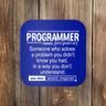 Funny Programmer Meaning Computer Coder Wizard Magician Gift Coaster