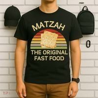 Funny Passover Matzah The Original Fast Food Seder Matzo T-Shirt thumb 6