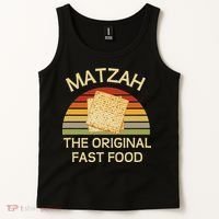 Funny Passover Matzah The Original Fast Food Seder Matzo Tank Top thumb 2