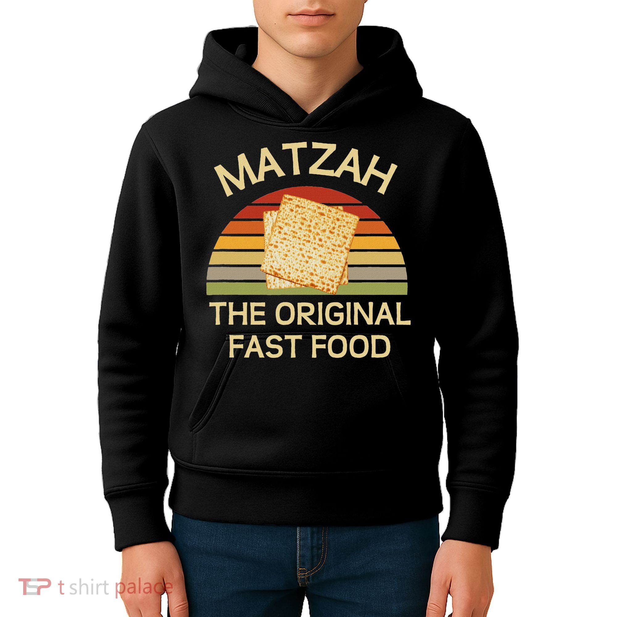Funny Passover Matzah The Original Fast Food Seder Matzo Kids Hoodie