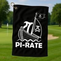 Funny Pi-rate Math Teacher Pi Day Golf Towel thumb 1