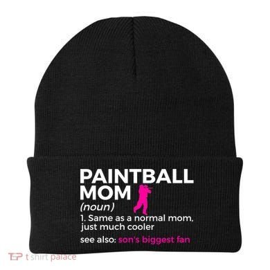 Funny Paintball Mom Definition Son's Biggest Fan Gift Beanie