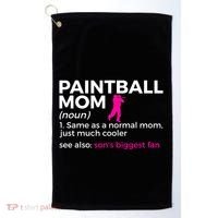 Funny Paintball Mom Definition Son's Biggest Fan Gift Golf Towel thumb 0