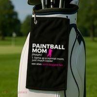 Funny Paintball Mom Definition Son's Biggest Fan Gift Golf Towel thumb 2