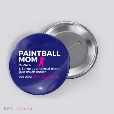 Funny Paintball Mom Definition Son's Biggest Fan Gift Button