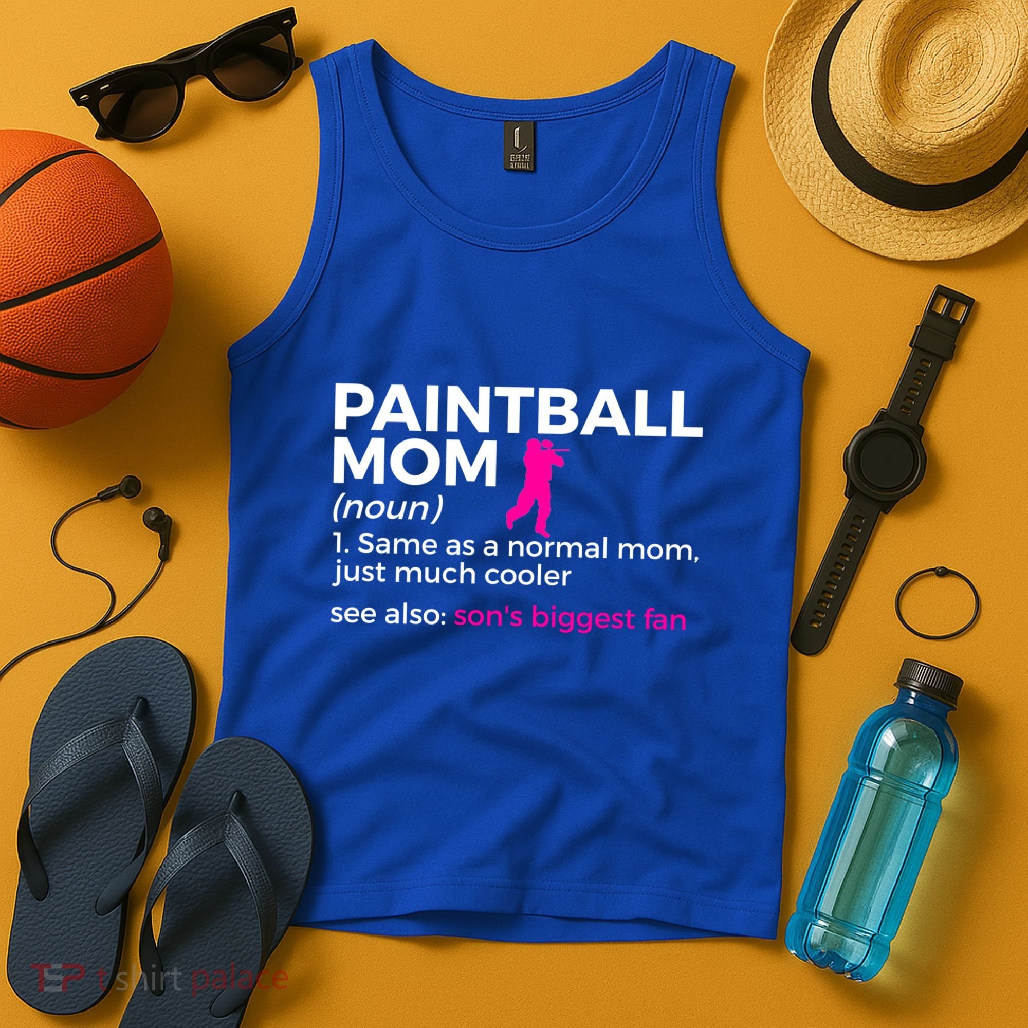Funny Paintball Mom Definition Son's Biggest Fan Gift Tank Top