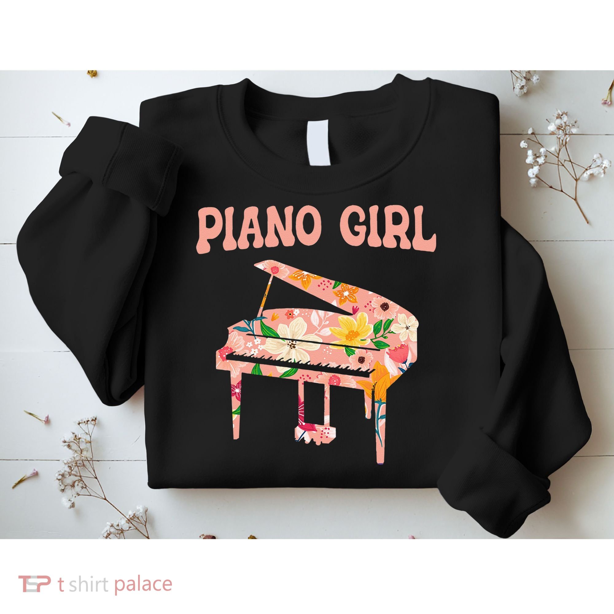 Funny Piano Music Instrument Musician  Piano Girl Sweatshirt
