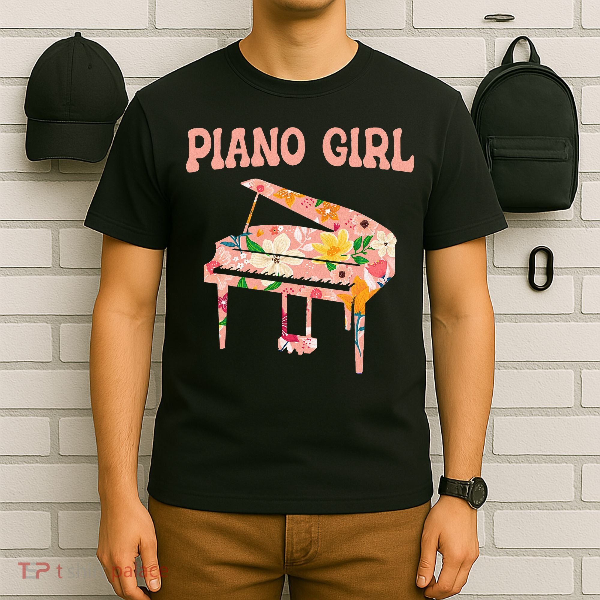 Funny Piano Music Instrument Musician  Piano Girl T-Shirt