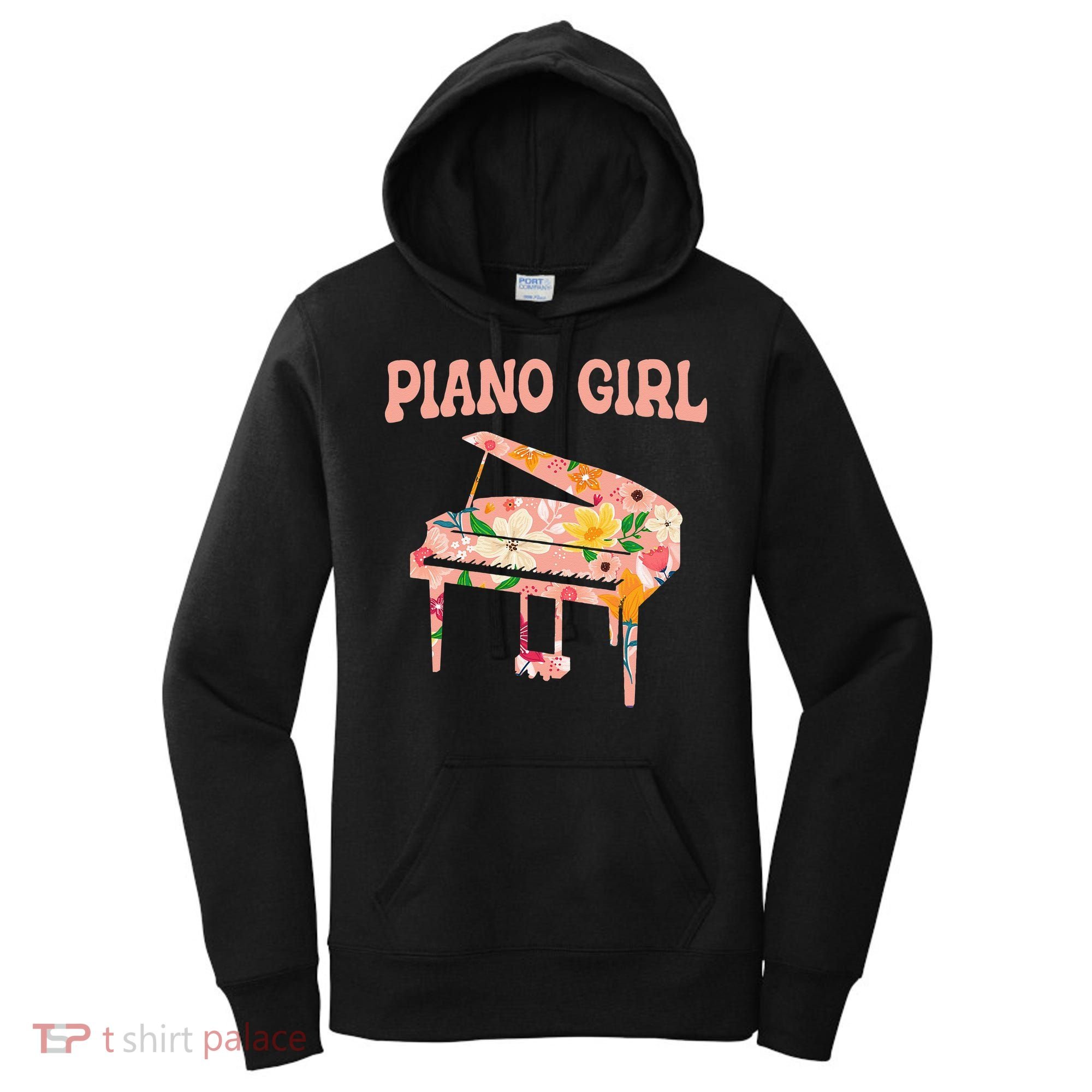 Funny Piano Music Instrument Musician  Piano Girl Women's Hoodie