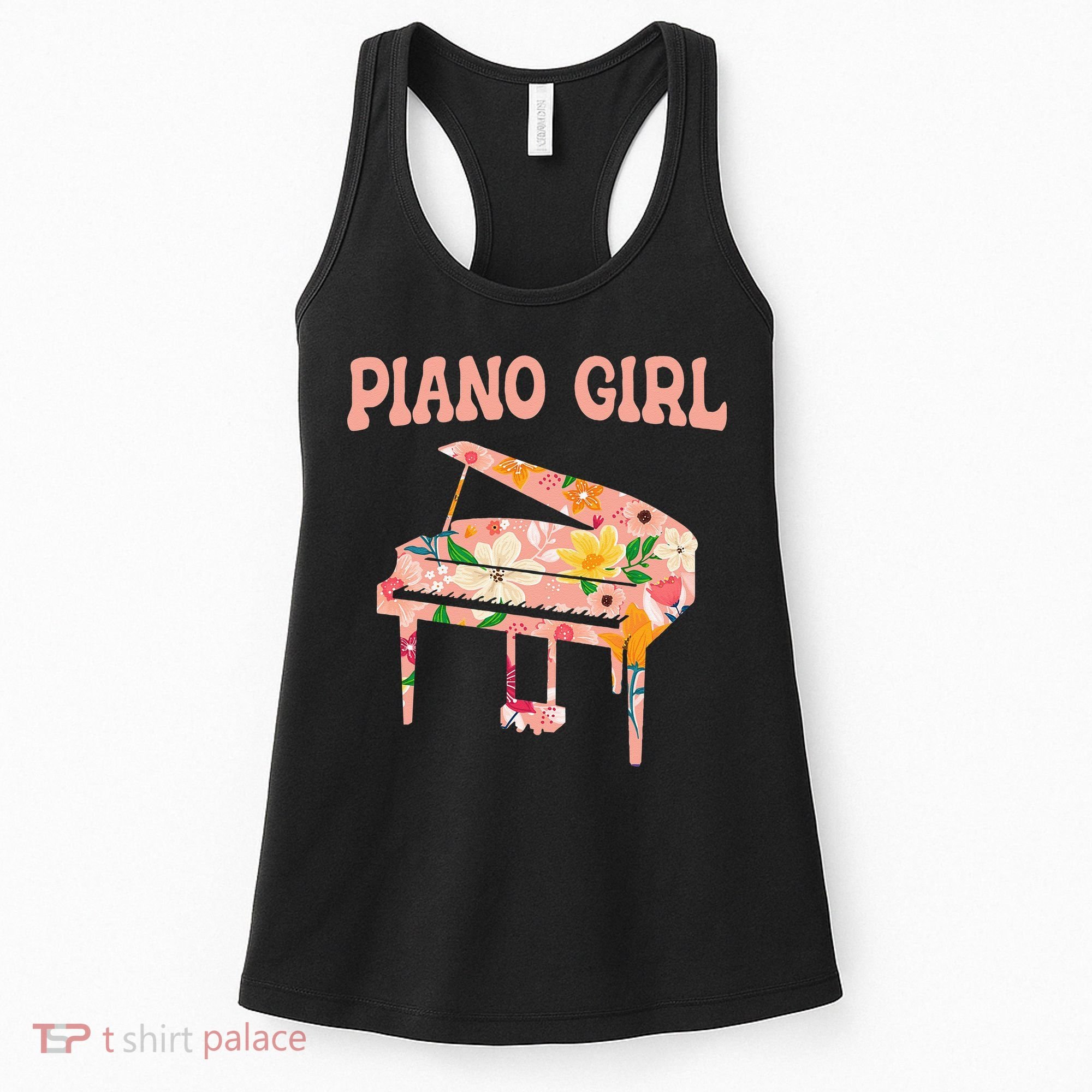 Funny Piano Music Instrument Musician  Piano Girl Women's Tank Top