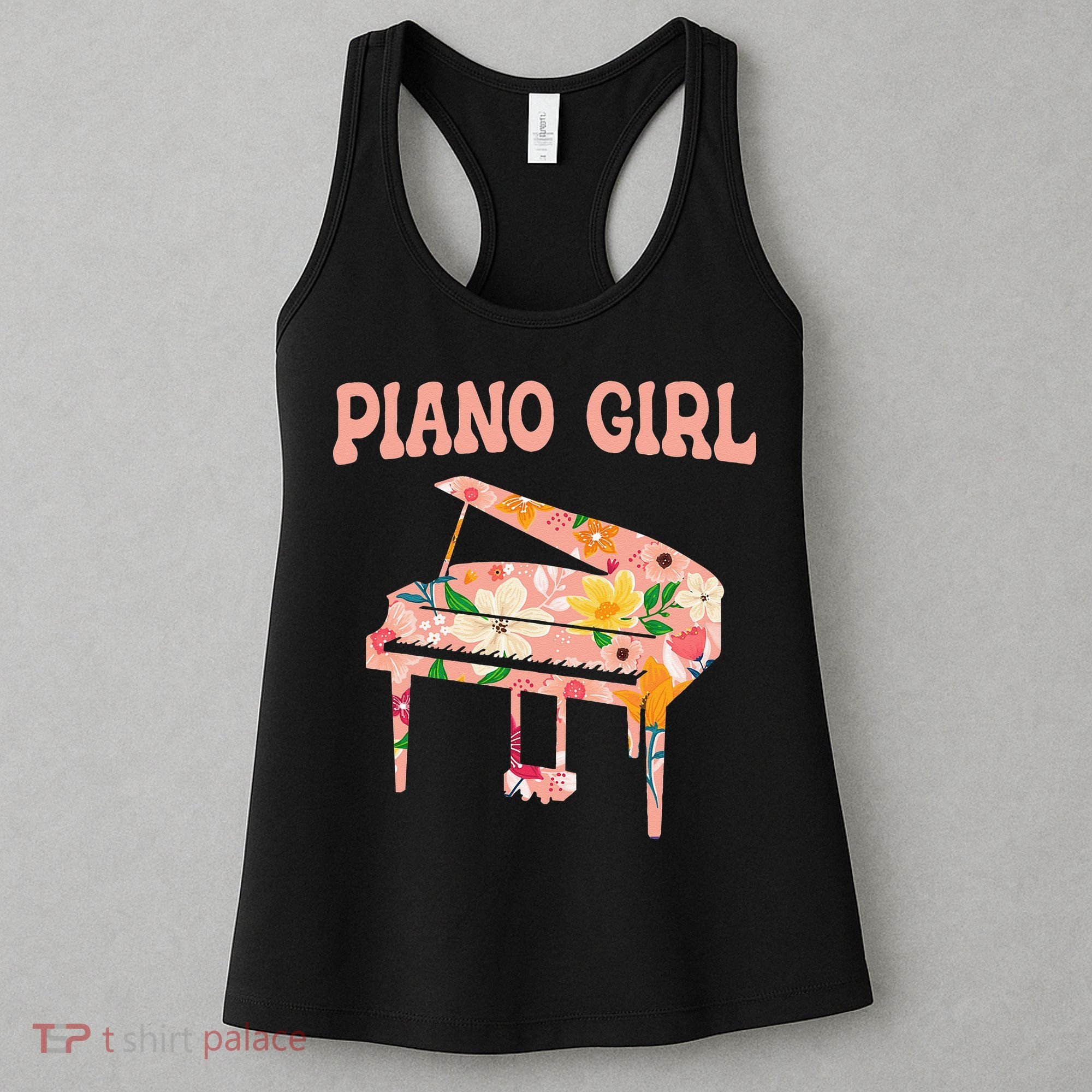 Funny Piano Music Instrument Musician  Piano Girl Women's Tank Top