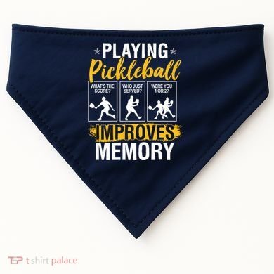 Funny Pickleball Memory Graphic Pickleball Player USA-Made Doggie Bandana