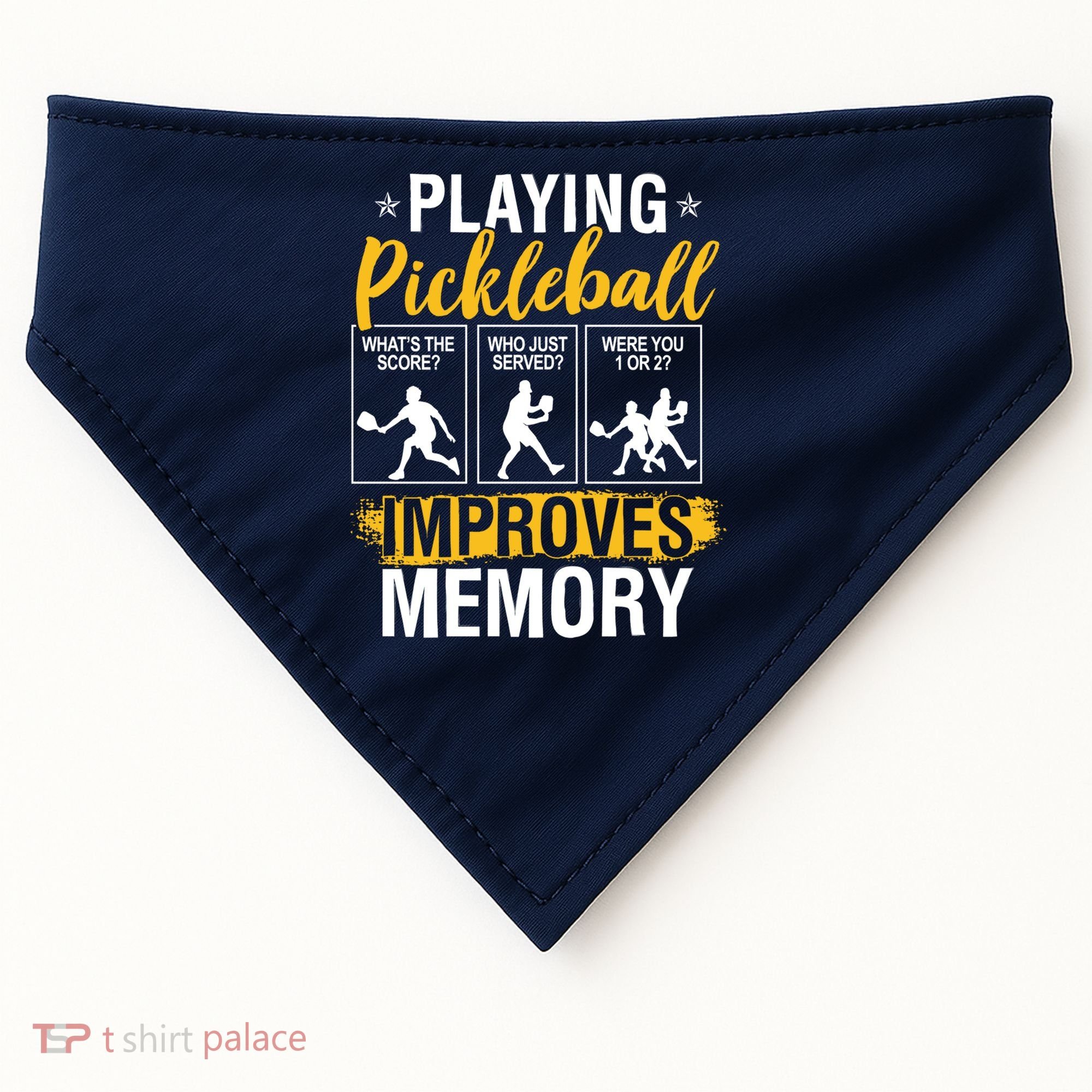 Funny Pickleball Memory Graphic Pickleball Player USA-Made Doggie Bandana